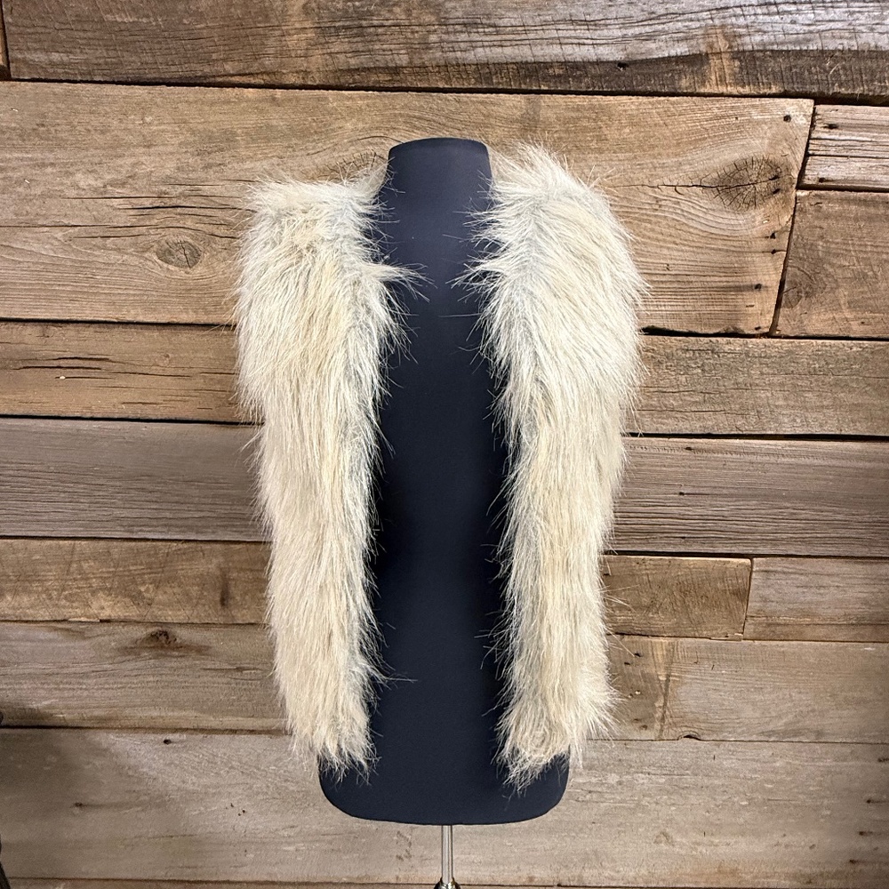 Sanctuary Clothing Faux Fur Vest, Beige, Small